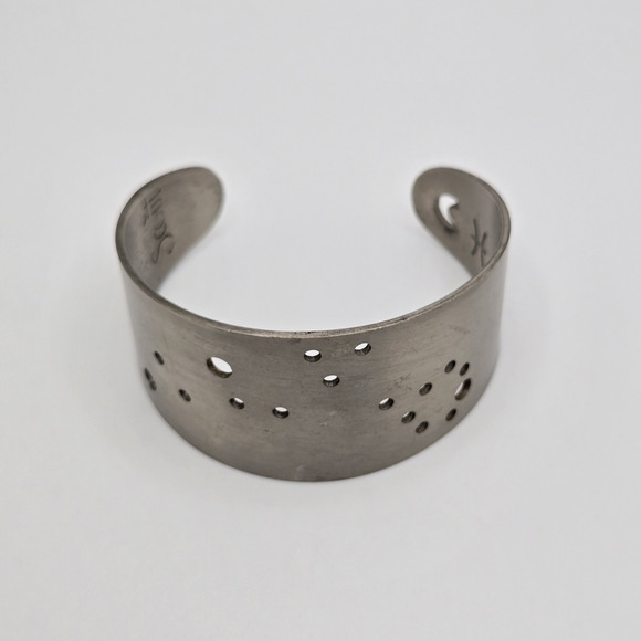 Scout Zodiac Cuff Bracelet Pisces Constellation Cutout Steel Modern Minimal Boho - Picture 5 of 15